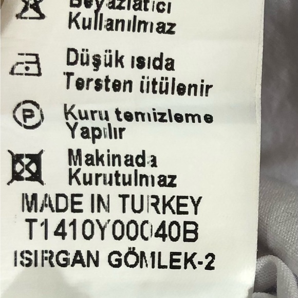 Tekbir Women Blouse Buttons Notched V- Neck Size S Ruffles Long Sleeves =D - Picture 11 of 12